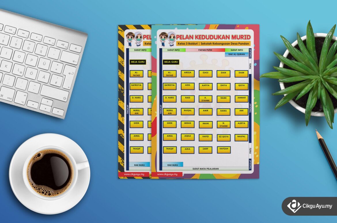 pelan murid dalam kelas penjarakan sosial