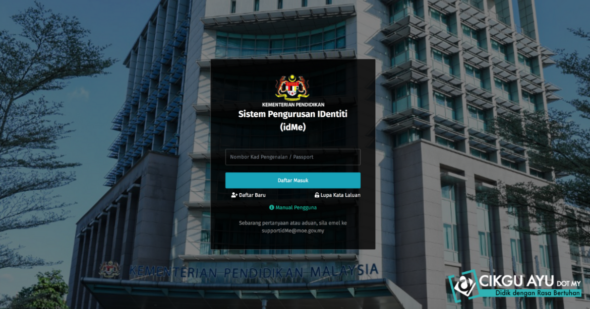 Key in Markah dalam SPPB idMe